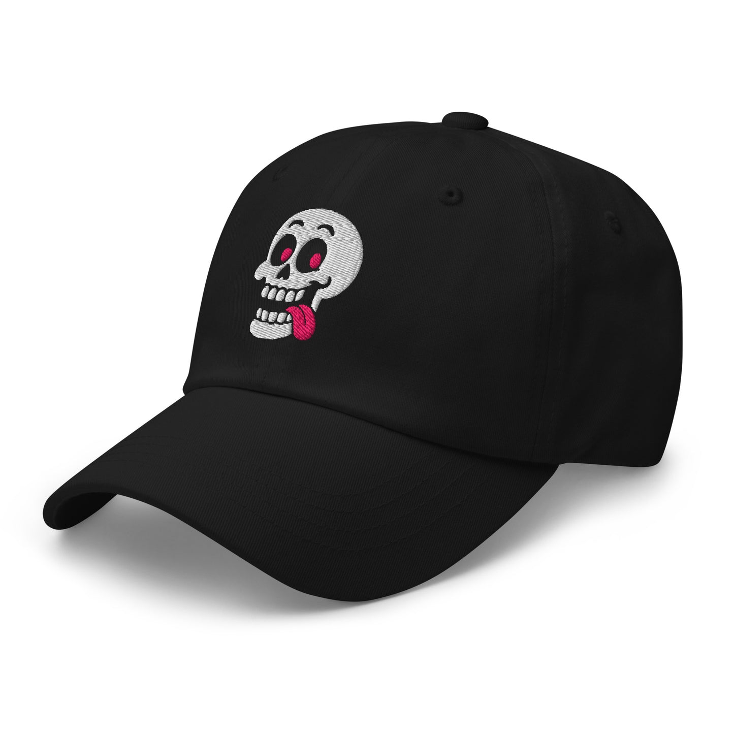 Ronas Design Pink Skull Hat Left Front View in Black