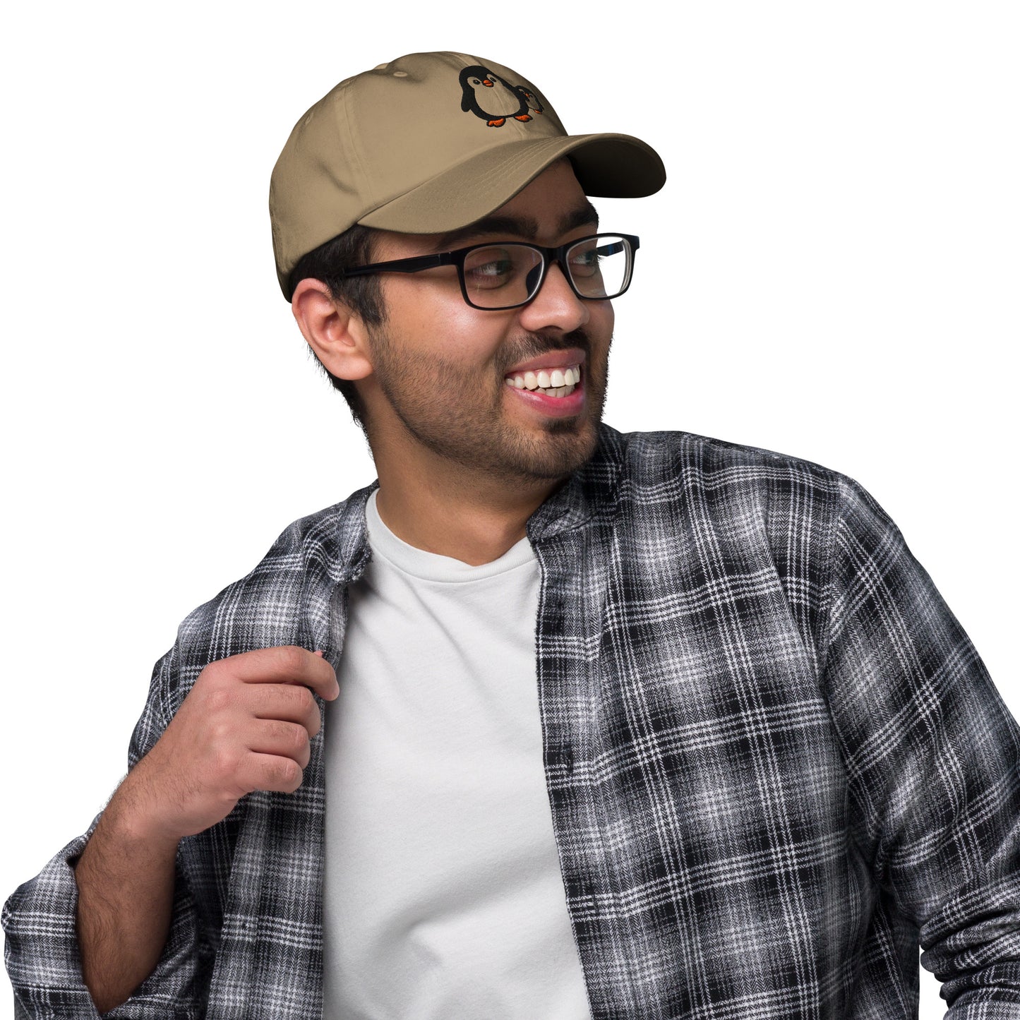 Ronas Design Penguin Duo Hat Front View on Men Model in Khaki