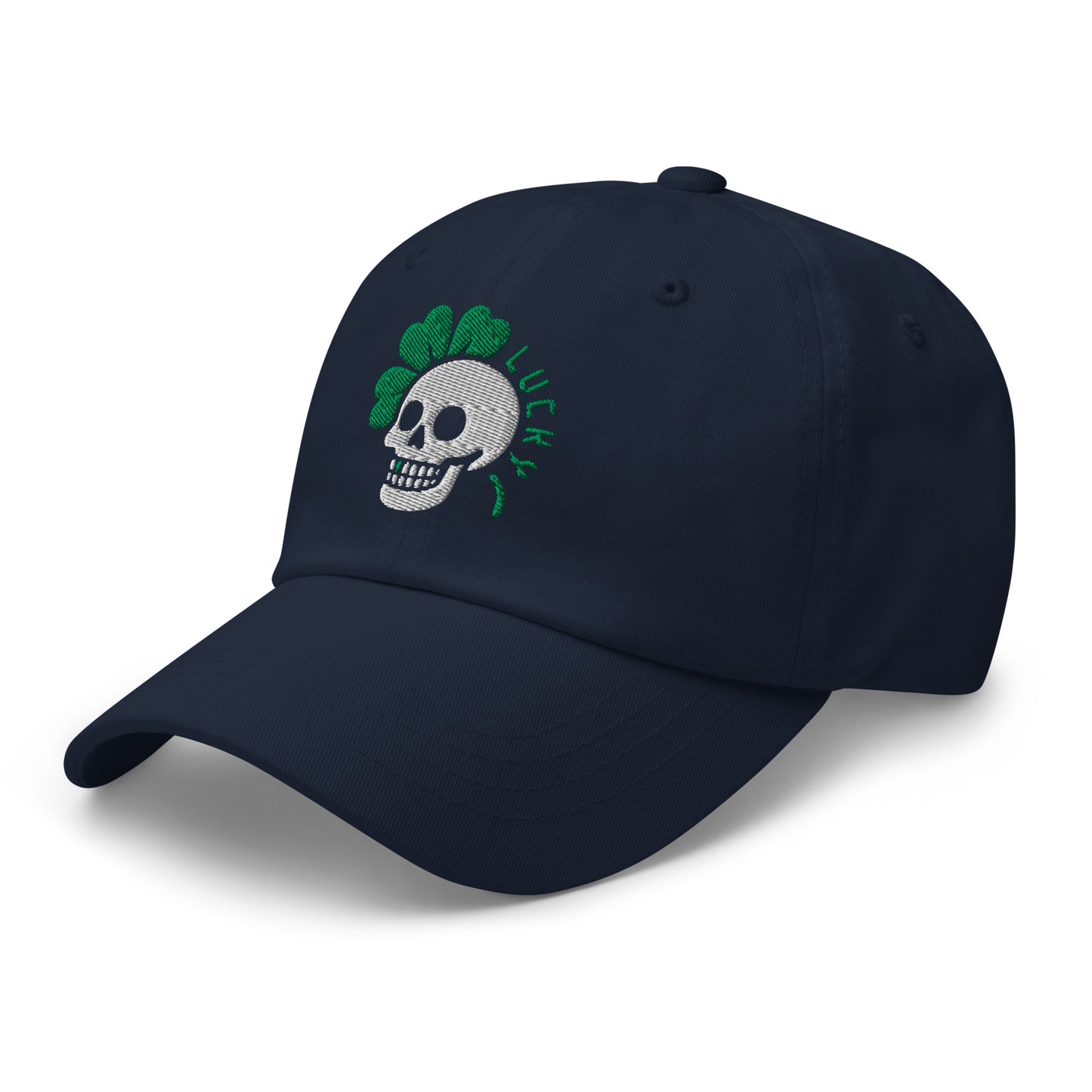 Ronas Design Clover Skull Hat Left Front View in Navy