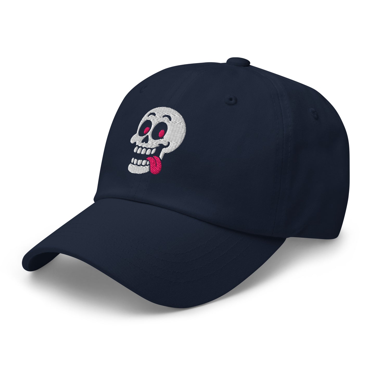 Ronas Design Pink Skull Hat Left Front View in Navy
