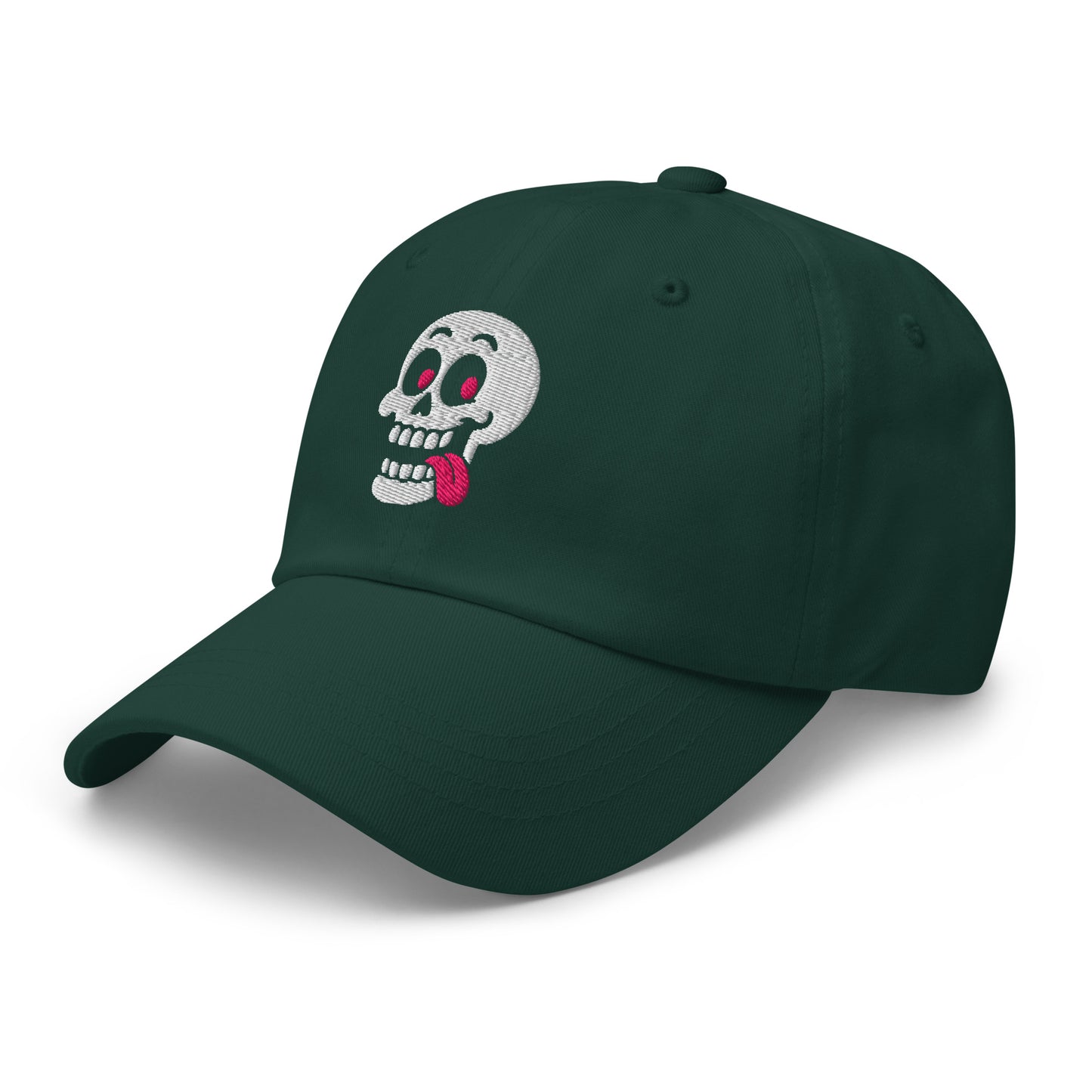 Ronas Design Pink Skull Hat Left Front View in Spruce