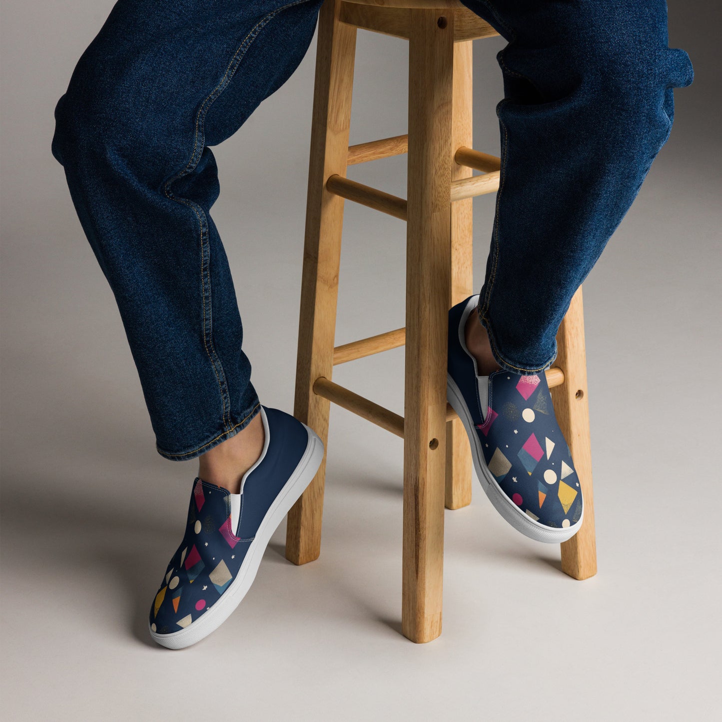 Ronas Design Cosmic Shapes Pride Shoes Front View On Men Model