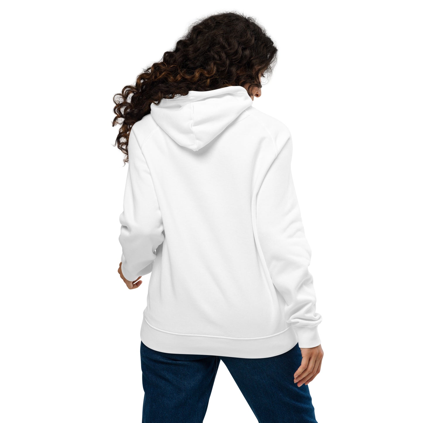 Ronas Design American Muscle Hoodie Back 2 View on Women Model in White