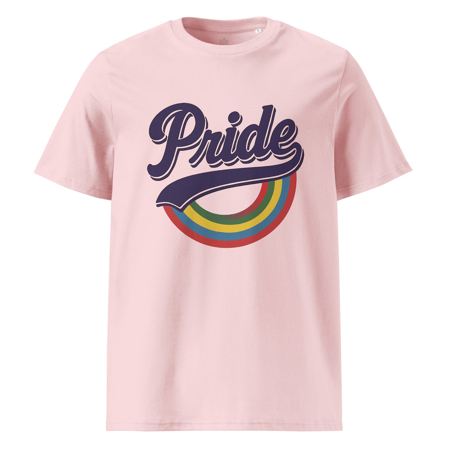Ronas Design Rainbow Pride T-Shirt Front View in Pink