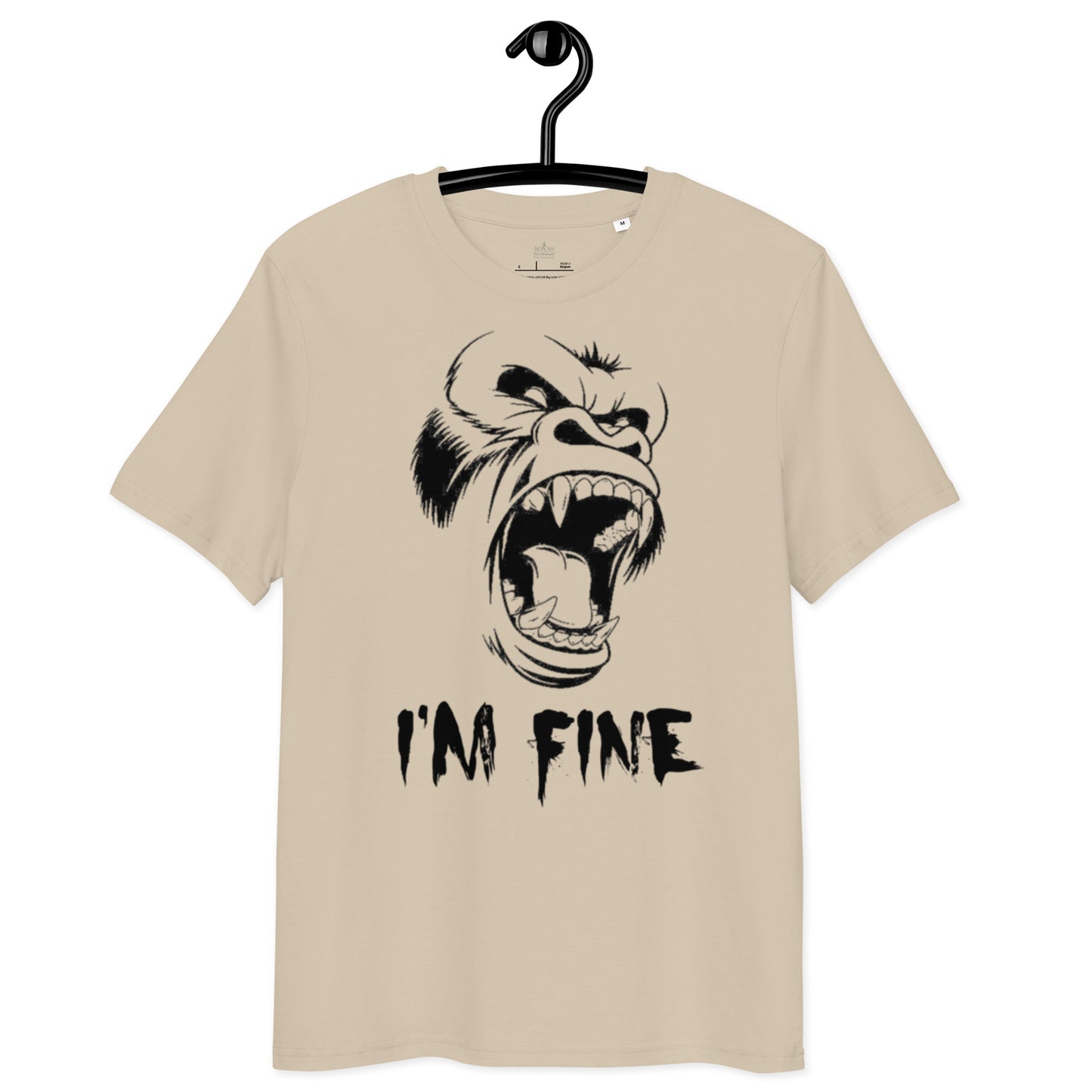 Ronas Design I'm Fine T-Shirt Front View in Desert Dust