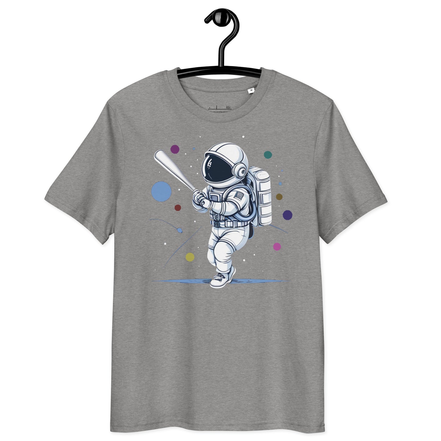 Ronas Design Astronaut Swing T-Shirt Front View in Heather Grey
