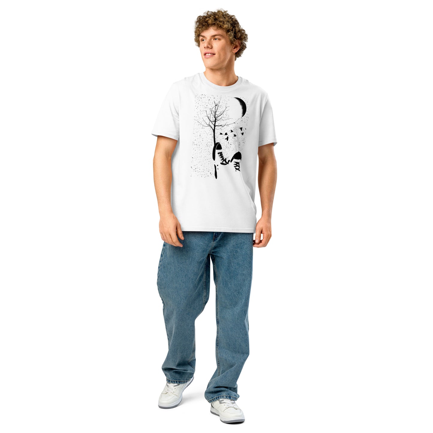 Product mockupRonas Design Autumn T-Shirt Front View on Men Model in White