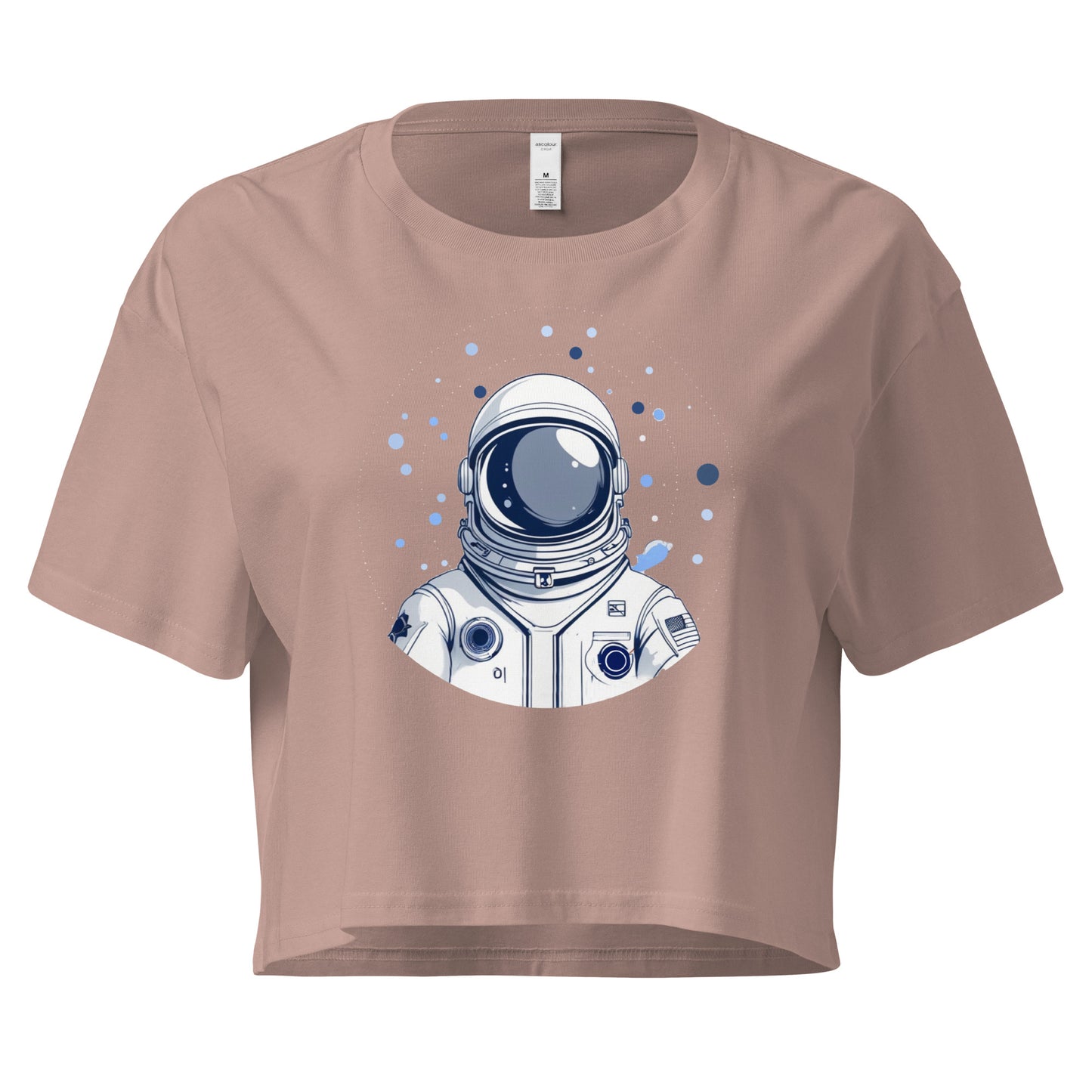 Ronas Design Space Drip Crop Top Front View in Hazy Pink