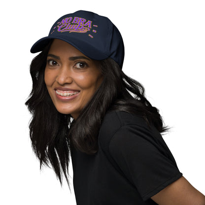 Ronas Design No Bra Club Hat Left Front View on Women Model in Navy