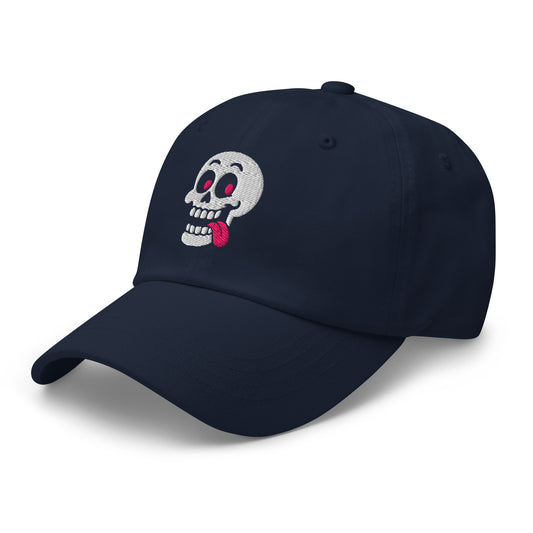 Ronas Design Pink Skull Hat Left Front View in Navy