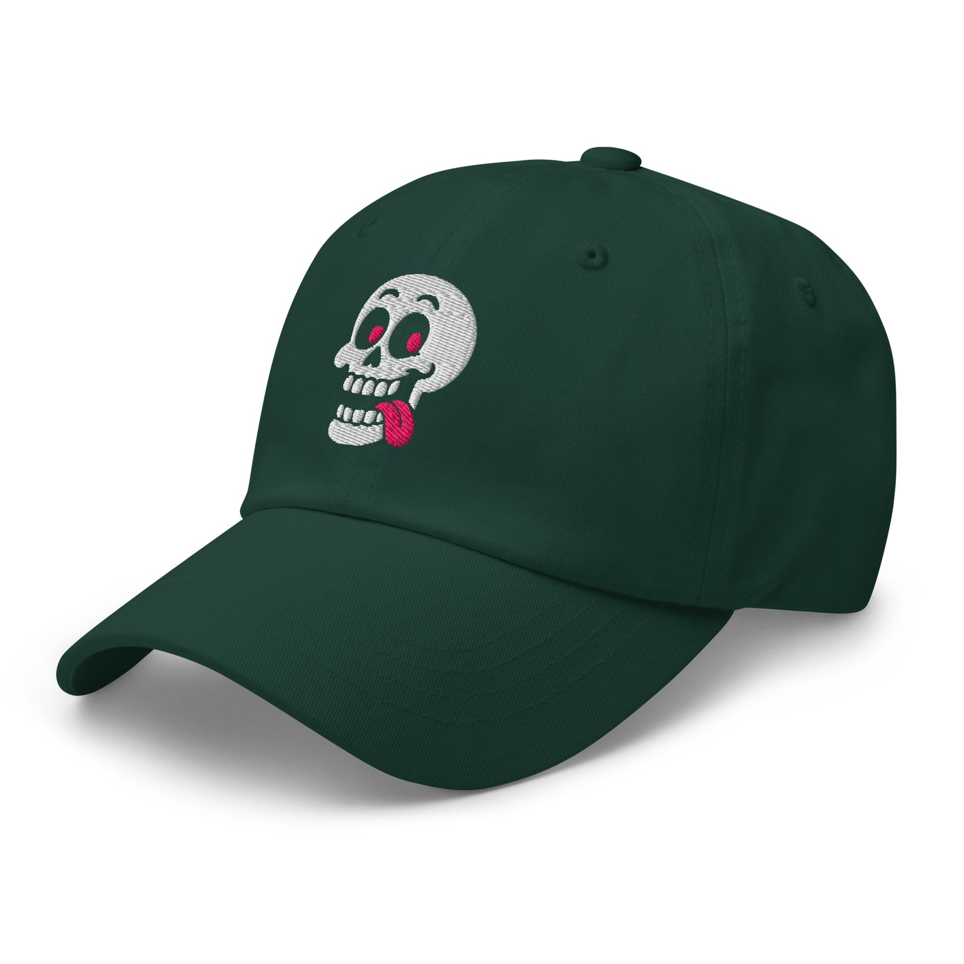 Ronas Design Pink Skull Hat Left Front View in Spruce