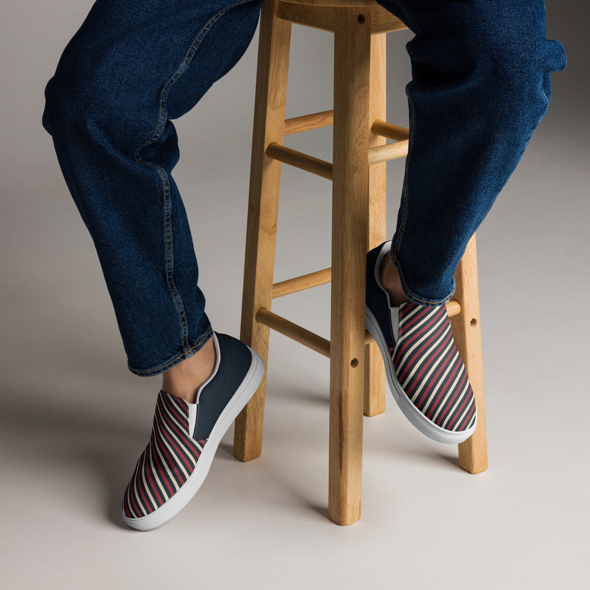 Ronas Design Vintage Vibe Stripe Shoes Front View On Model