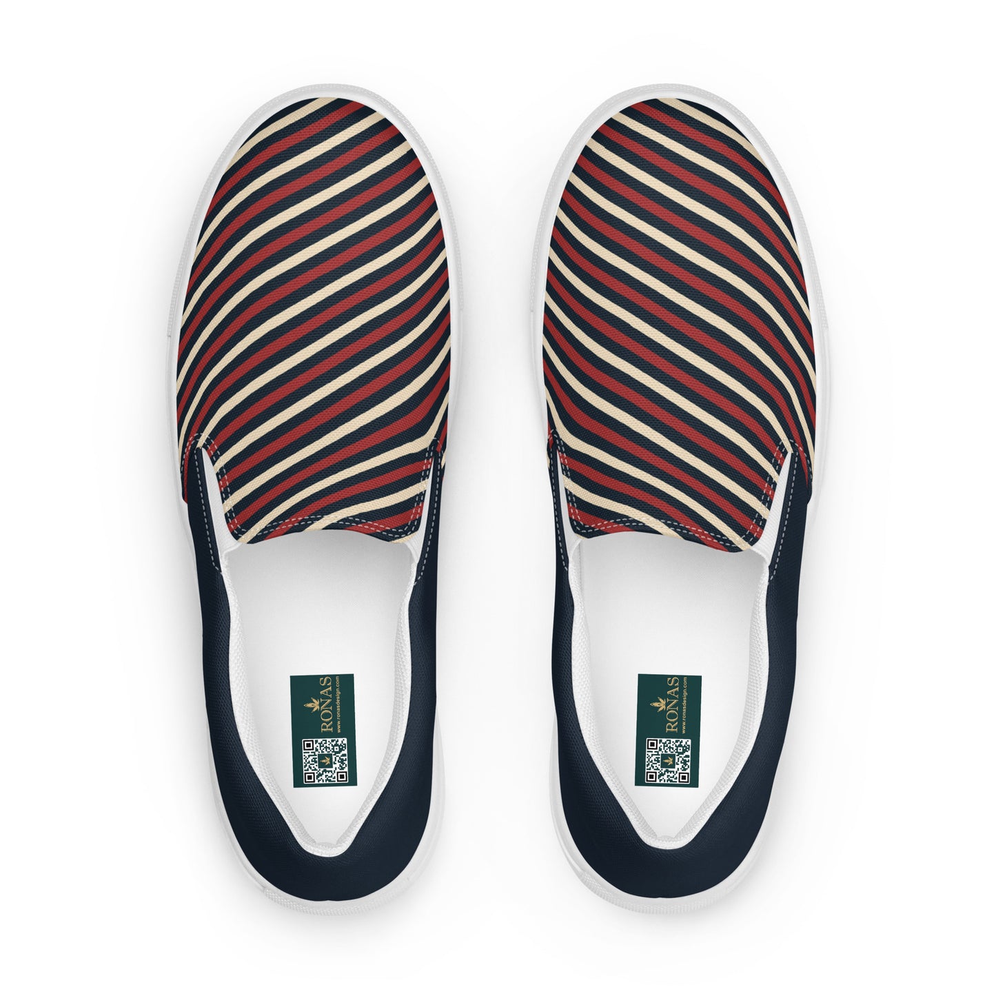 Ronas Design Vintage Vibe Stripe Shoes Front View