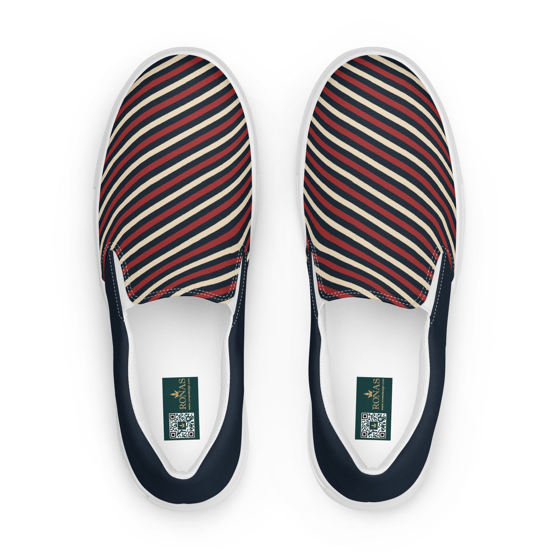 Ronas Design Vintage Vibe Stripe Shoes Front View