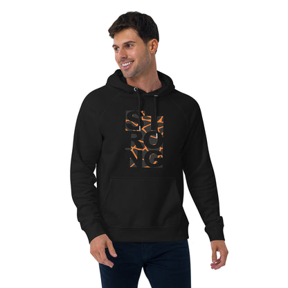 Ronas Design Strong Vibe Hoodie Front View on Men Model in Black