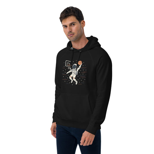 Ronas Design Space Dunk Hoodie Front View on Men Model in Black
