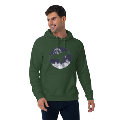 Ronas Design Midnight Moon Hoodie Front View on Men Model in Bottle Green