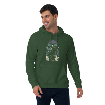 Ronas Design Mystic Wolf Hoodie Front View on Men Model in Bottle Green