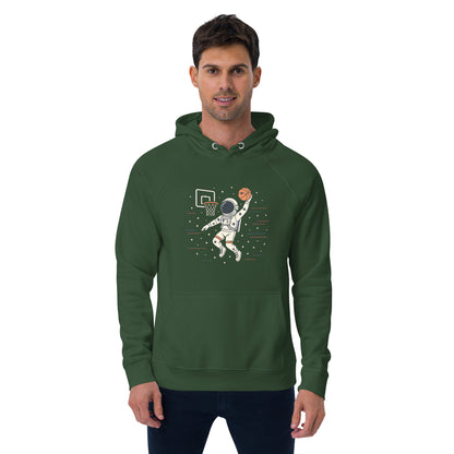 Ronas Design Space Dunk Hoodie Front View on Men Model in Bottle Green