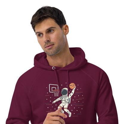 Ronas Design Space Dunk Hoodie Front View on Men Model in Burgundy