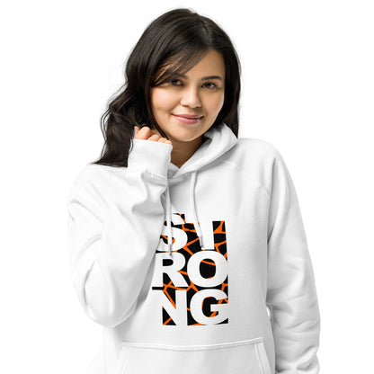 Ronas Design Strong Vibe Hoodie Front View on Women Model in White