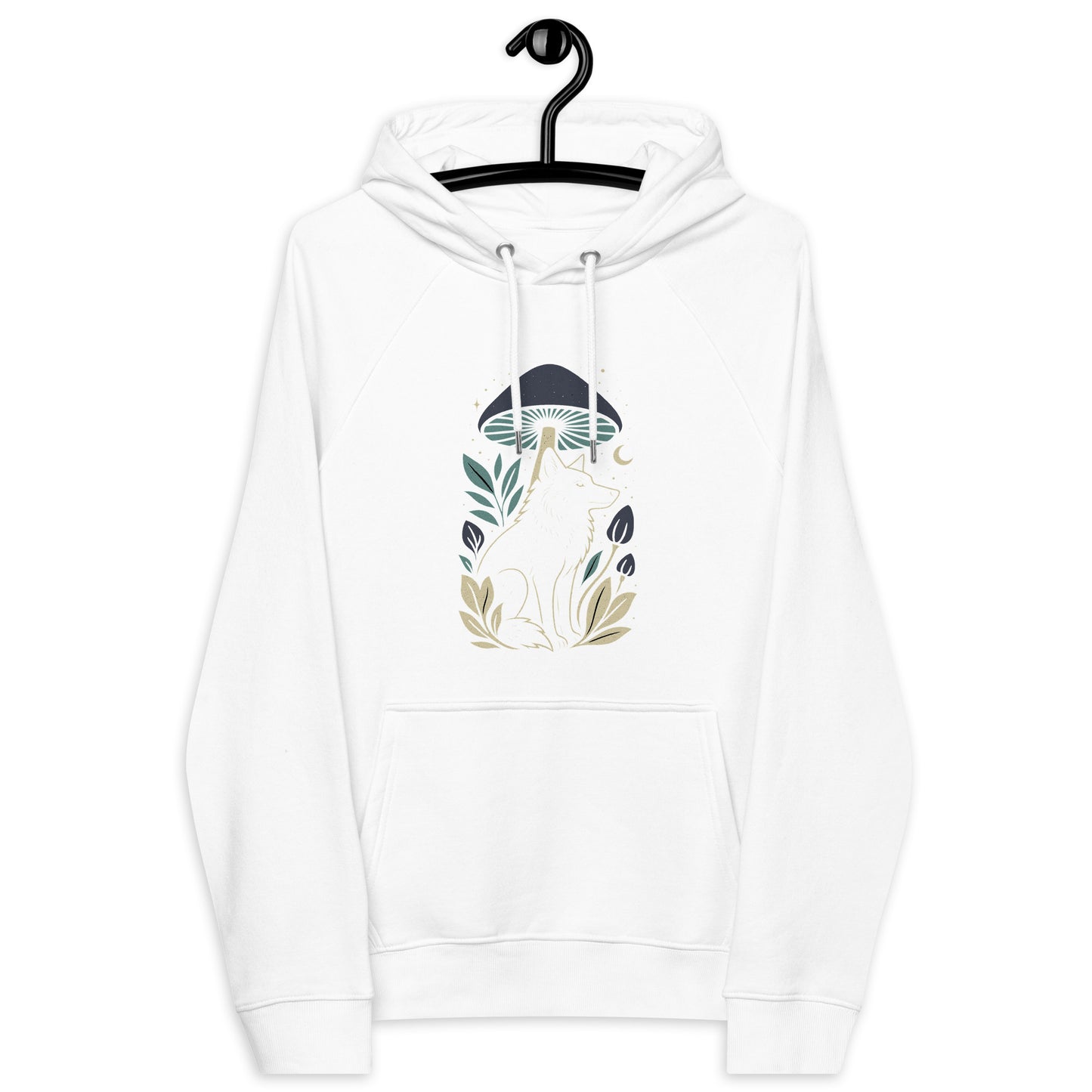 Ronas Design Mystic Wolf Hoodie Front View in White