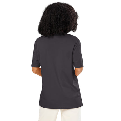 Ronas Design Card Queen T-Shirt Back View on Women Model in Anthracite