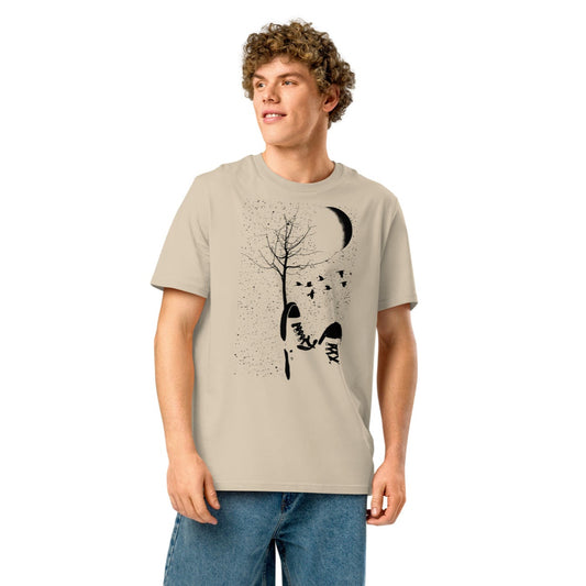 Ronas Design Autumn T-Shirt Front View on Men Model in Desert Dust