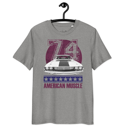 Ronas Design American Muscle T-Shirt Front View in Heather Grey