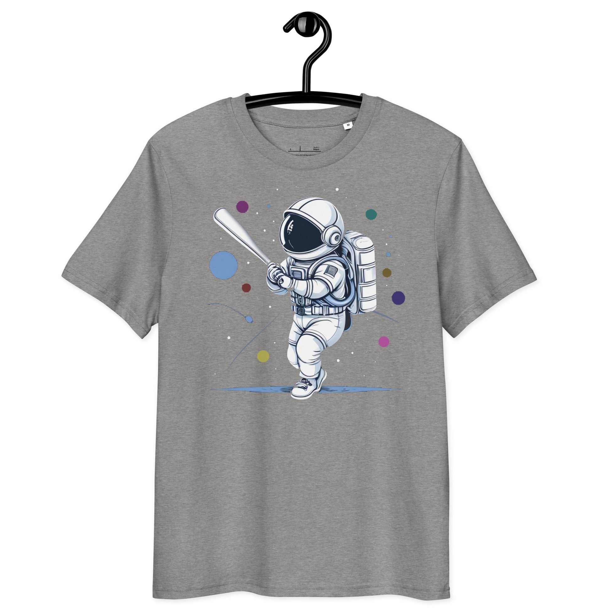 Ronas Design Astronaut Swing T-Shirt Front View in Heather Grey