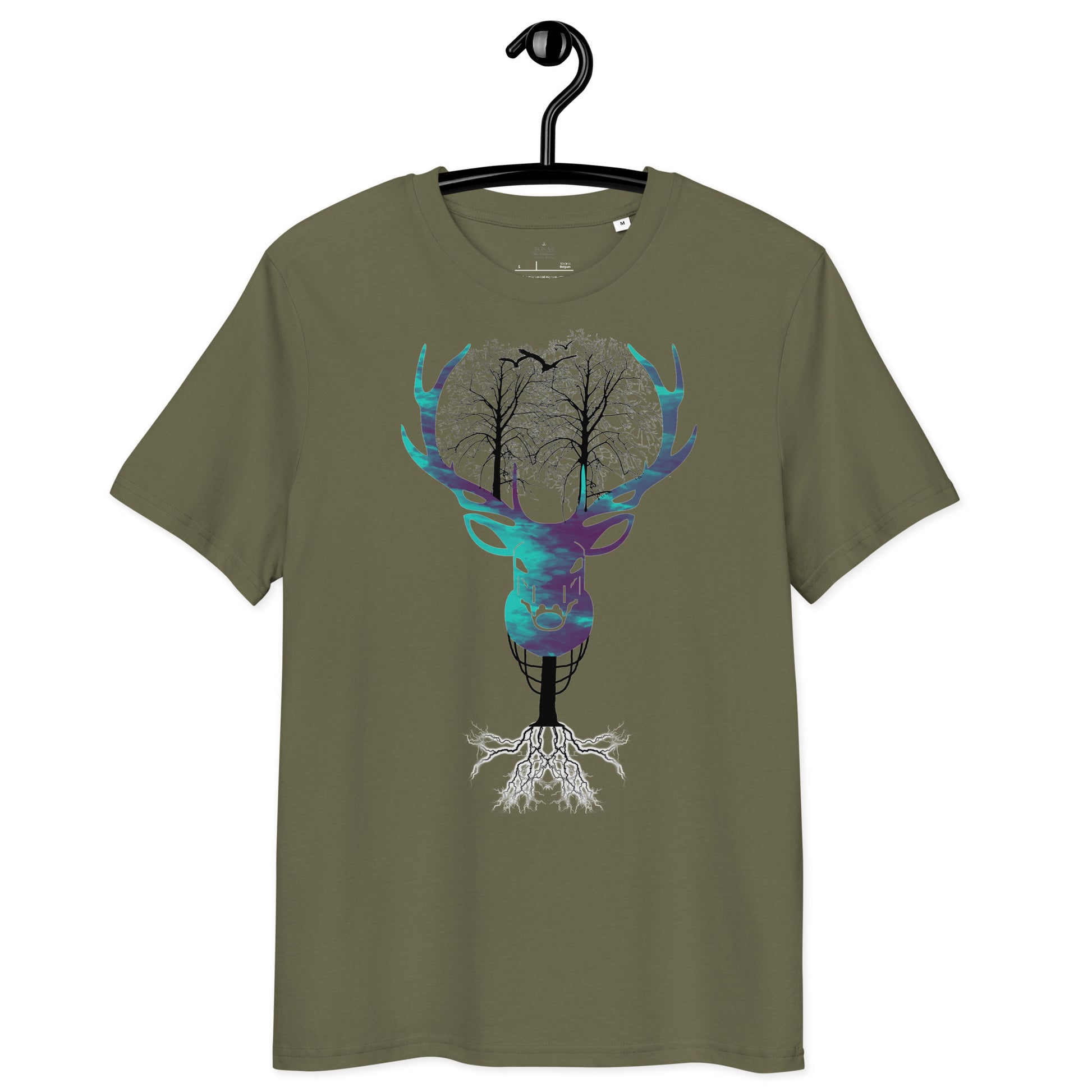 Ronas Design Nature Spirit T-Shirt Front View in Khaki