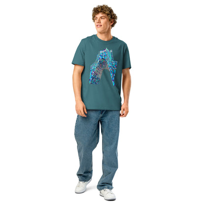 Ronas Design Shahyad Tower T-Shirt Front View on Men Model in Stargazer