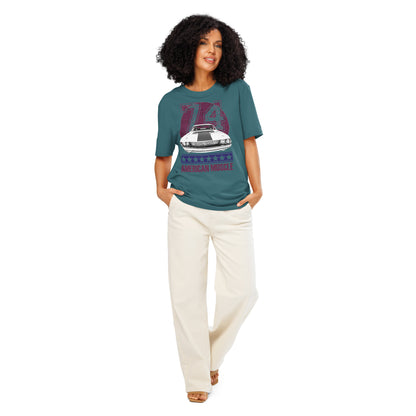 Ronas Design American Muscle T-Shirt Front View on Women Model in Stargazer