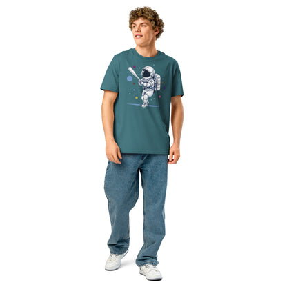 Ronas Design Astronaut Swing T-Shirt Front View on Men Model in Stargazer