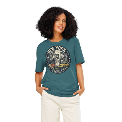 Ronas Design New York T-Shirt Front View on Women Model in Stargazer