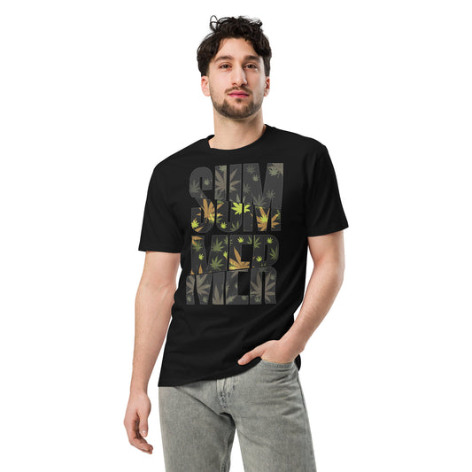 Ronas Design Summer T-Shirt Front View on Men Model in Black