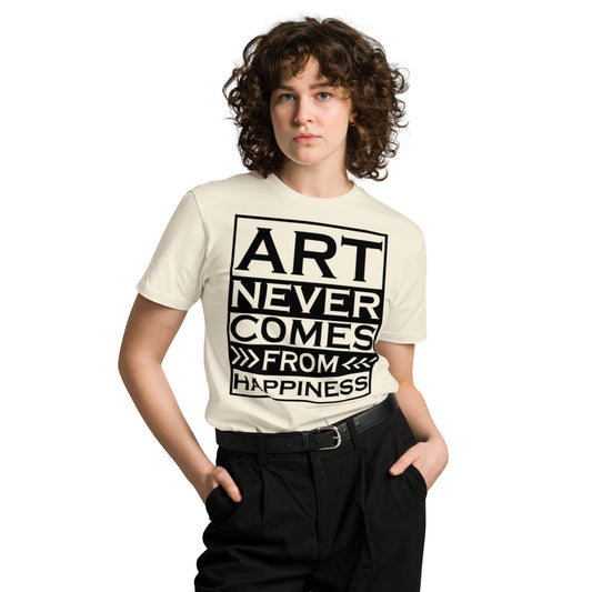 Ronas Design Creative Grit T-Shirt Front View on Women Model in Natural
