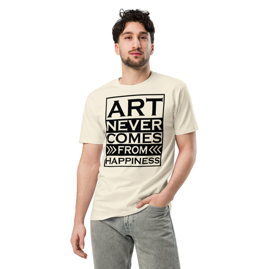 Ronas Design Creative Grit T-Shirt Front View on Men Model in Natural