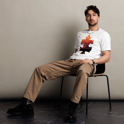 Ronas Design Piece of the North T-Shirt Side View on Men Model in White