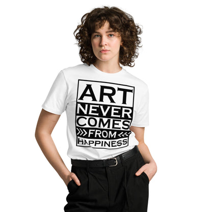 Ronas Design Creative Grit T-Shirt Front View on Women Model in White