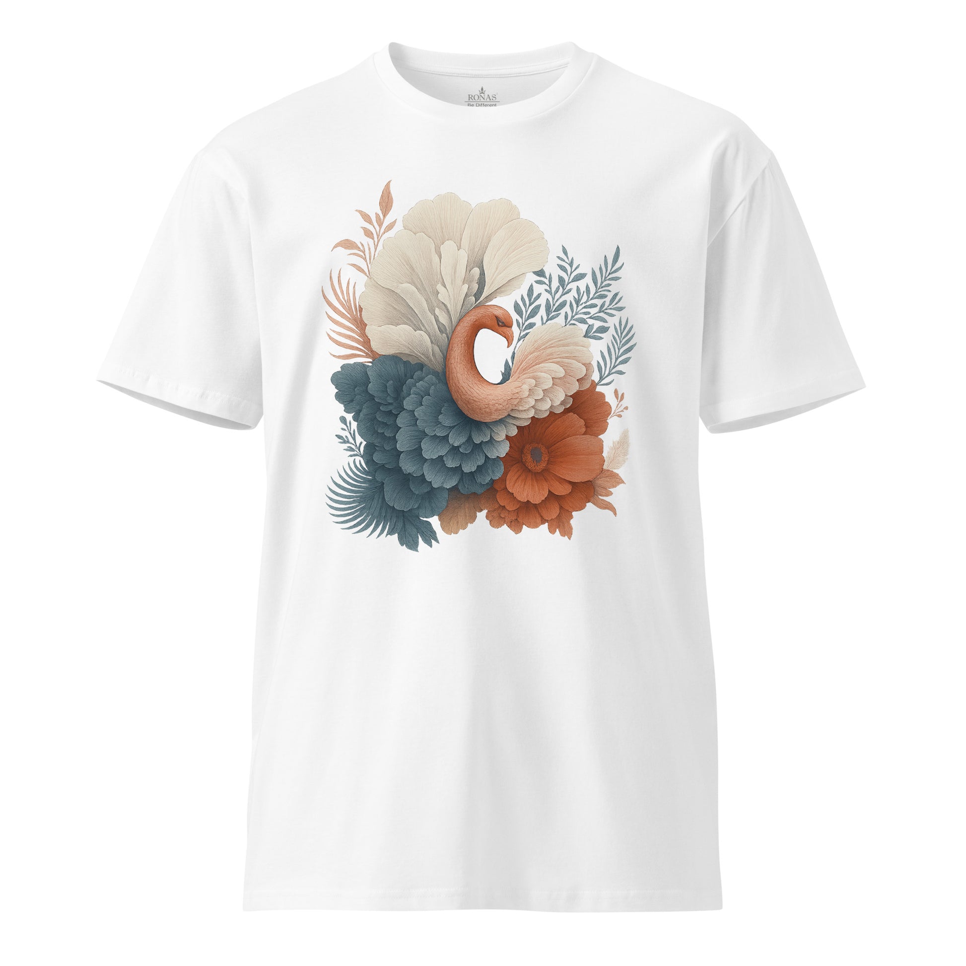 Ronas Design Floral Grace T-Shirt Front View in White