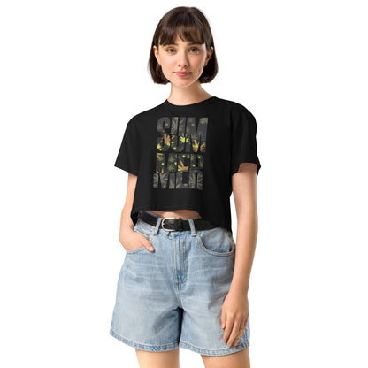 Ronas Design Summer Crop Top Front View on Women Model in Black