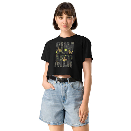 Ronas Design Summer Crop Top Front View on Women Model in Black