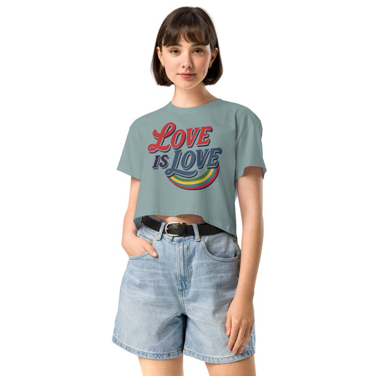 Ronas Design Pride Love Crop Top Front View on Women Model in Mineral