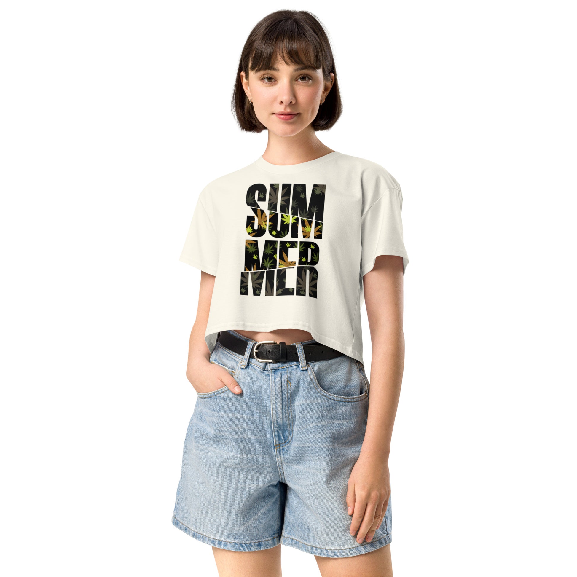 Ronas Design Summer Crop Top Front View on Women Model in Natural