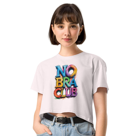 Ronas Design No Bra Club Crop Top Front View on Women Model in Orchid