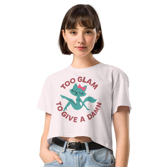 Ronas Design Glam Cat Crop Top Front View on Women Model in Orchid